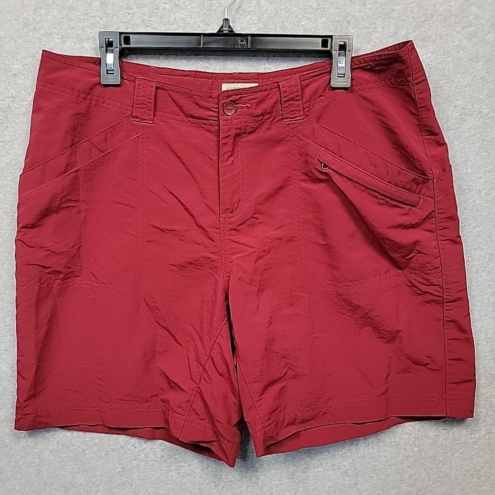 ROYAL ROBBINS Womens Sz 16 Shorts Red Cargo Hiking Outdoor 100% Nylon‎ Pockets